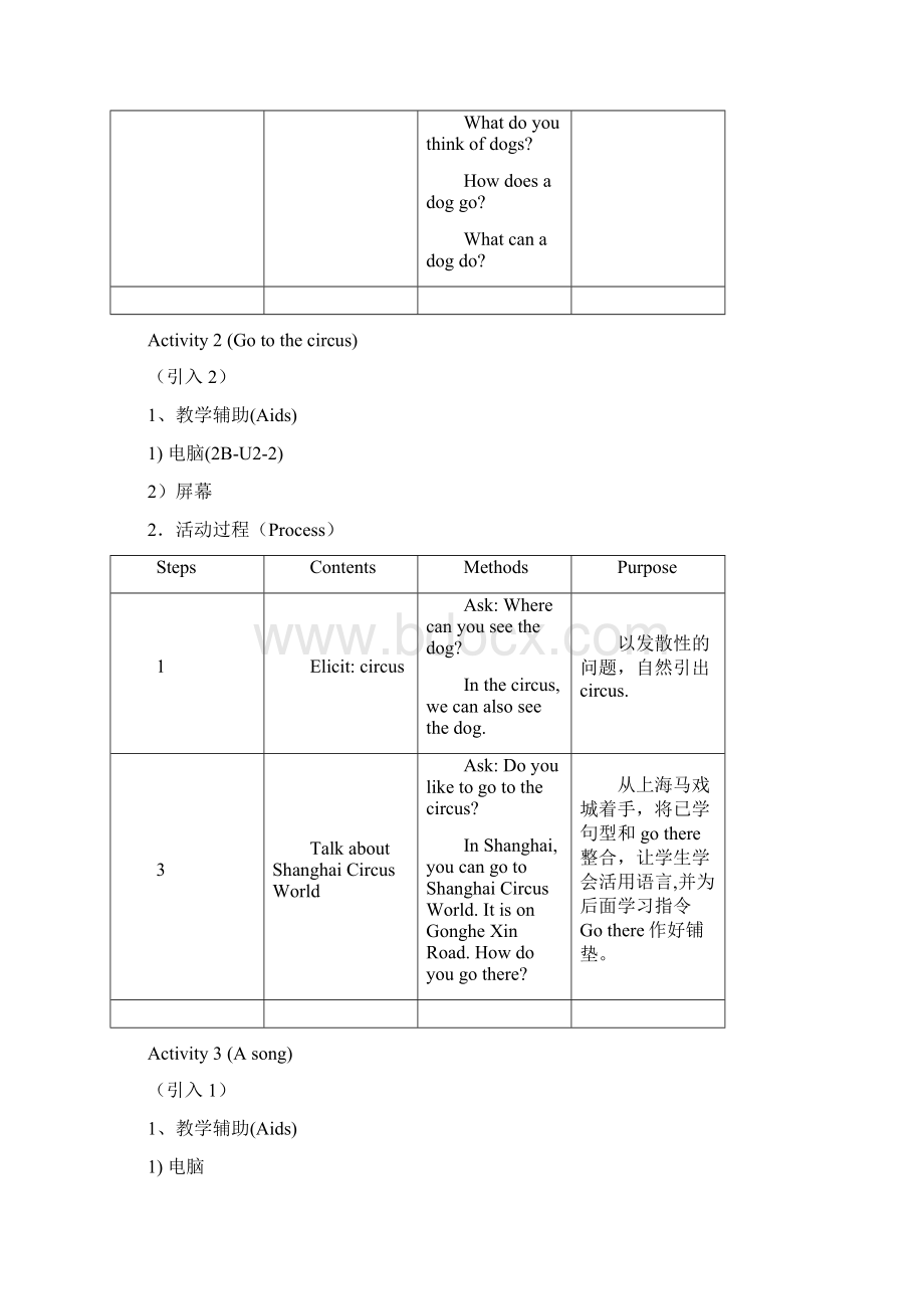 牛津沪教二下《Unit 2 In the circus》Lesson1教案Word文档下载推荐.docx_第2页