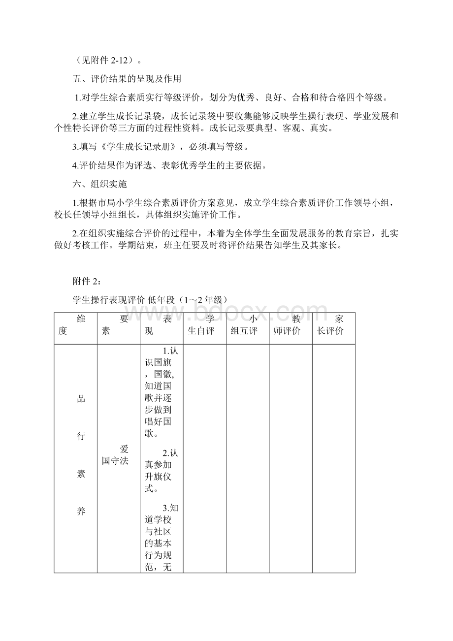 黄前镇黄前小学学生综合素质评价方案.docx_第2页