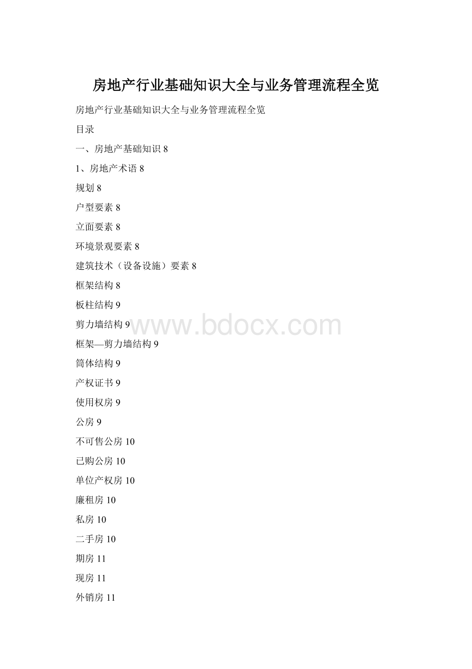 房地产行业基础知识大全与业务管理流程全览Word格式.docx