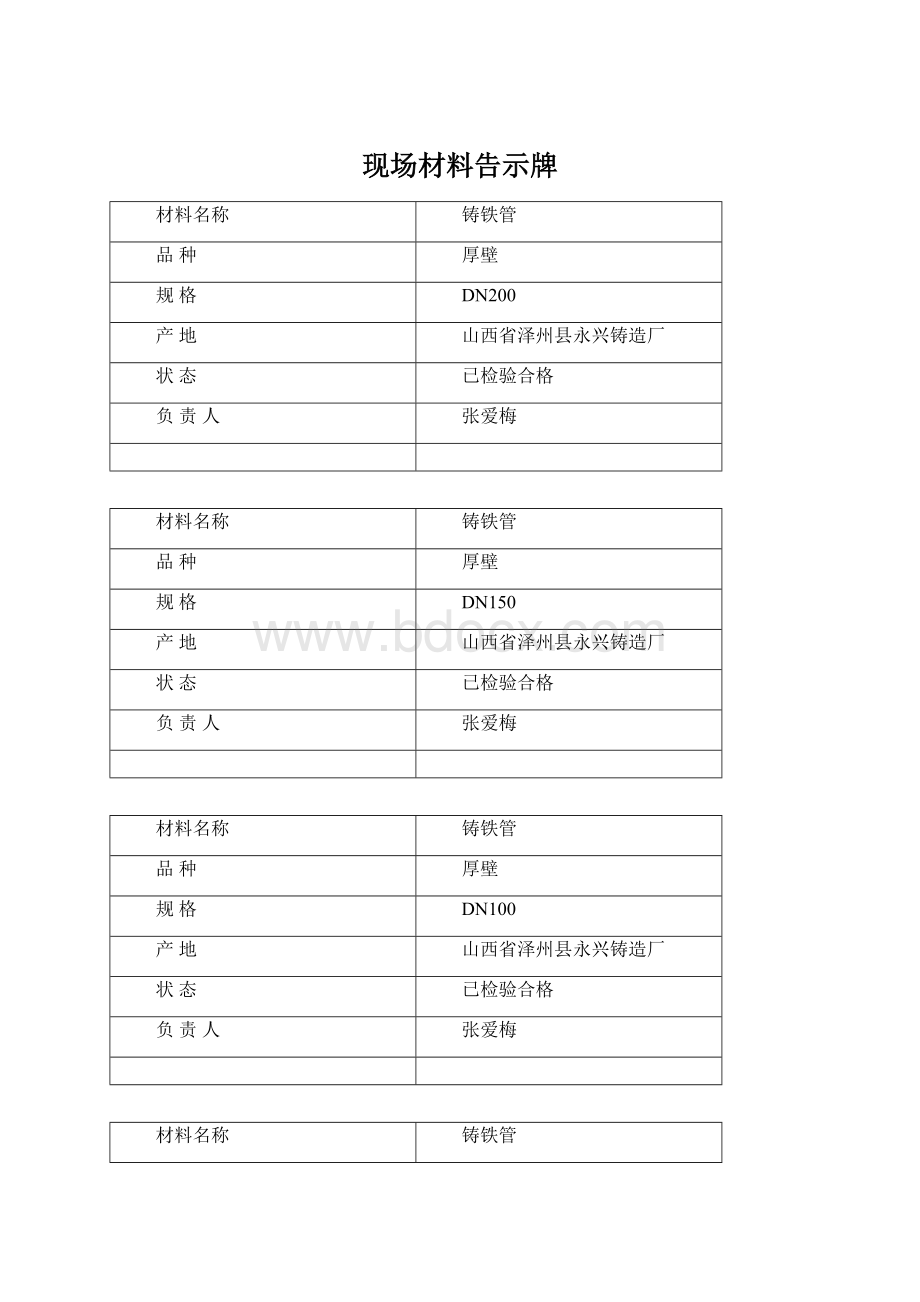 现场材料告示牌Word格式文档下载.docx_第1页