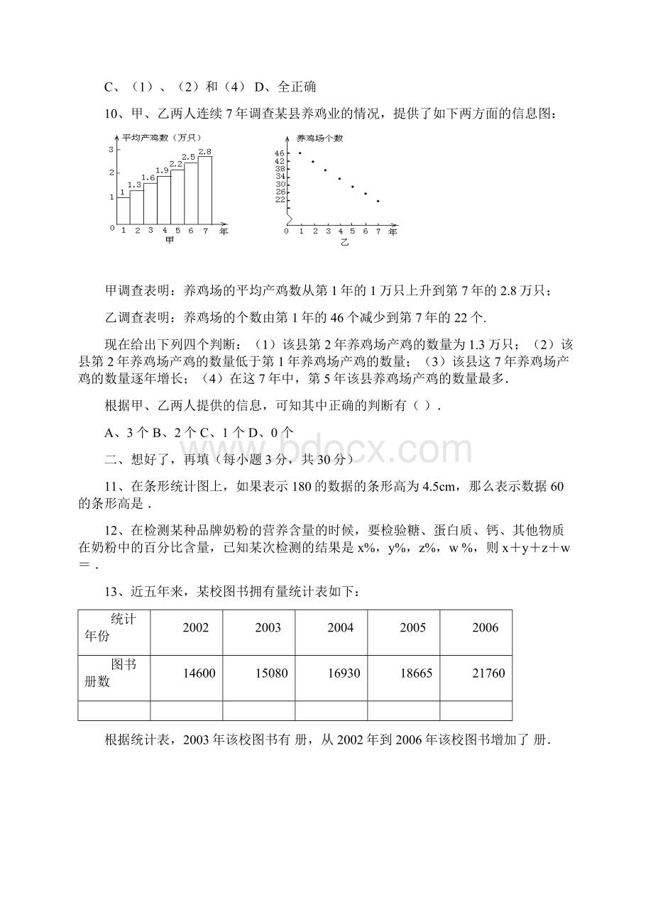 八年级数学上册第15章《数据的收集与表示》单元综合测试5新版华东师大版.docx_第3页