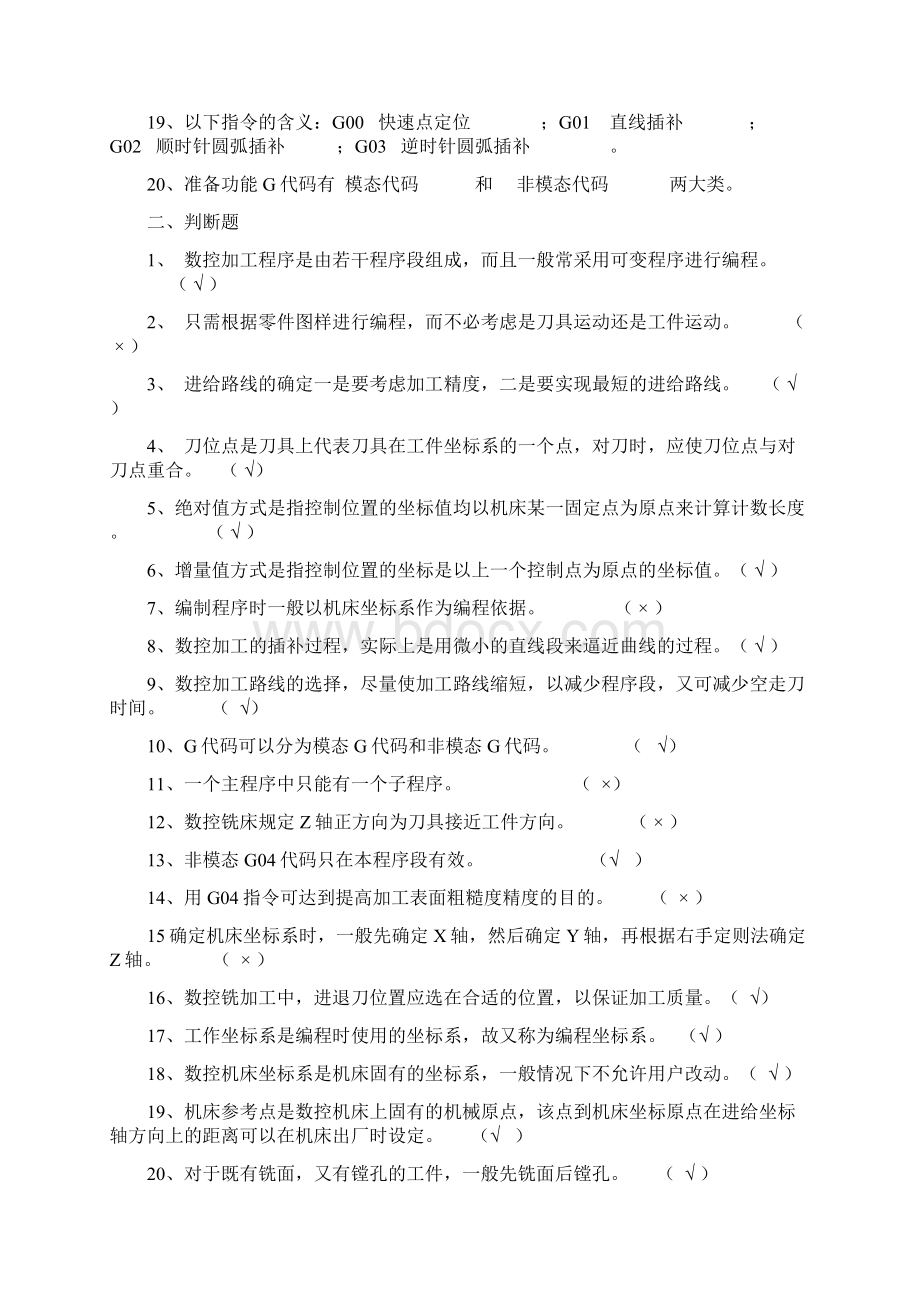 数控技术试题集+答案Word文件下载.docx_第2页