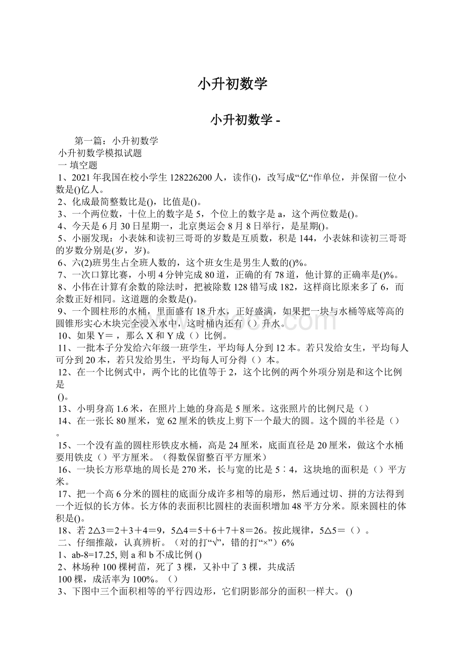 小升初数学Word文档下载推荐.docx