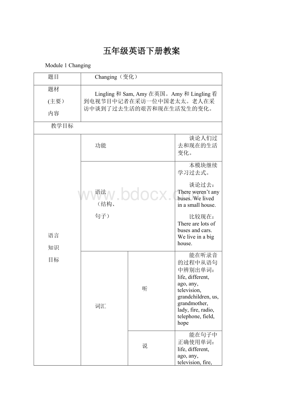 五年级英语下册教案.docx_第1页