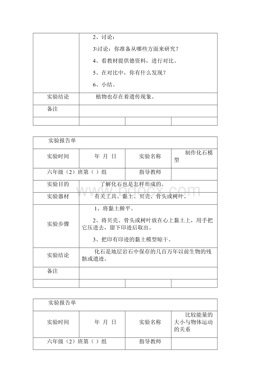 苏教版六年级下册科学实验报告Word格式.docx_第2页