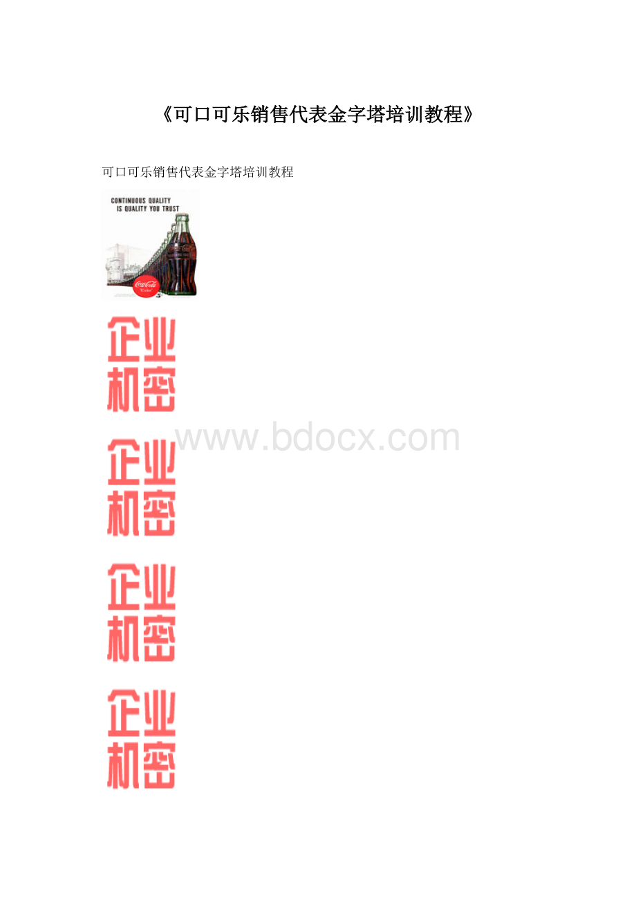 《可口可乐销售代表金字塔培训教程》.docx_第1页