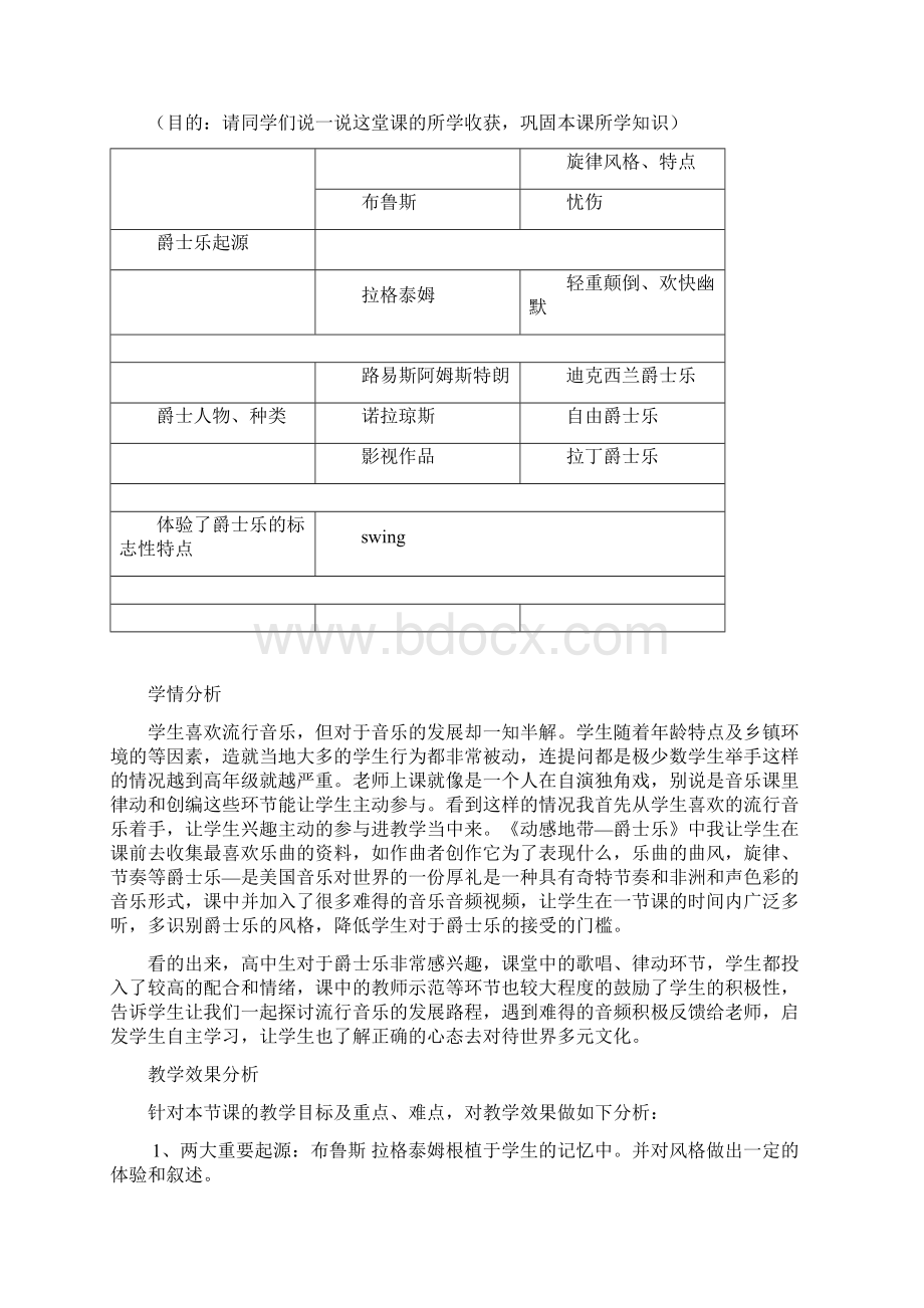 高中音乐动感地带教学设计学情分析教材分析课后反思.docx_第3页