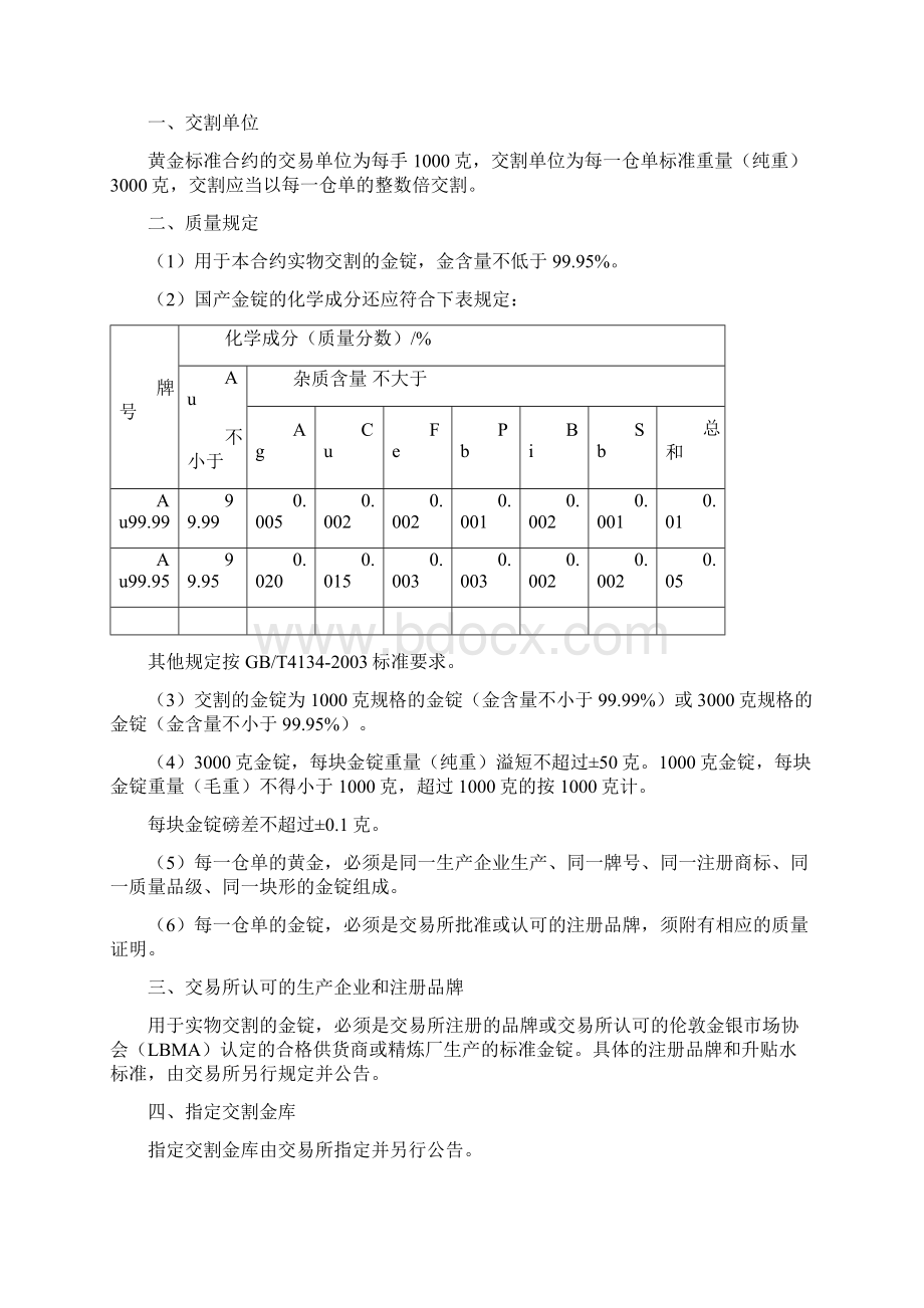 上海期货交易所黄金期货标准合约及规则Word文档下载推荐.docx_第2页