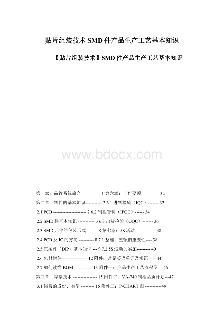 贴片组装技术SMD件产品生产工艺基本知识.docx_第1页