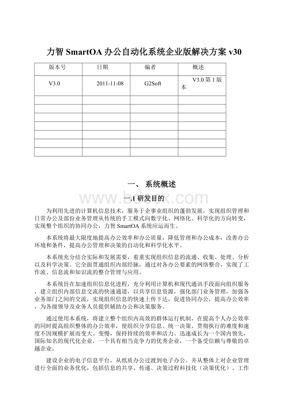 力智SmartOA办公自动化系统企业版解决方案v30Word文档下载推荐.docx