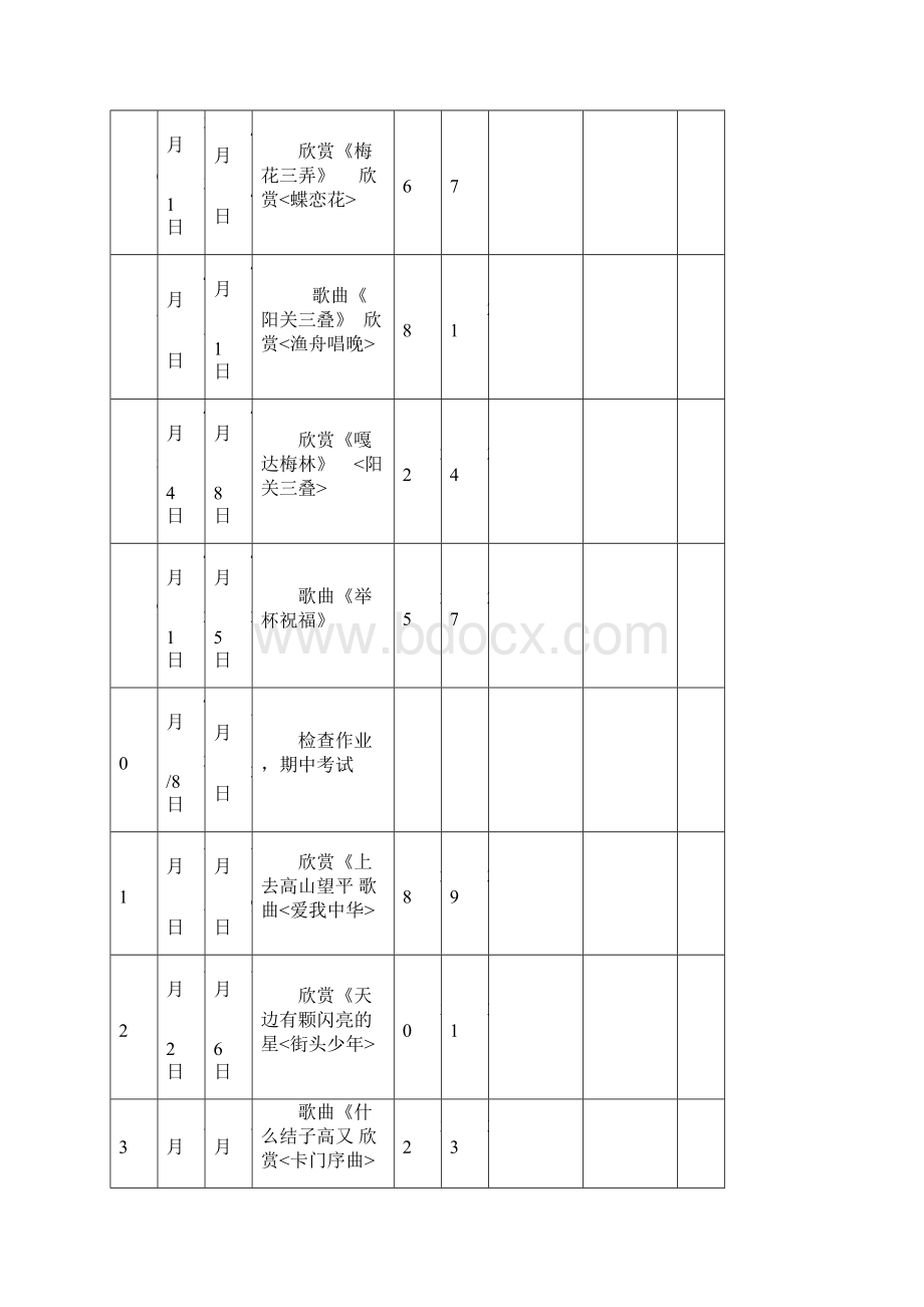 人教版六年级音乐下册全册教案教学计划进度表教育教养.docx_第3页