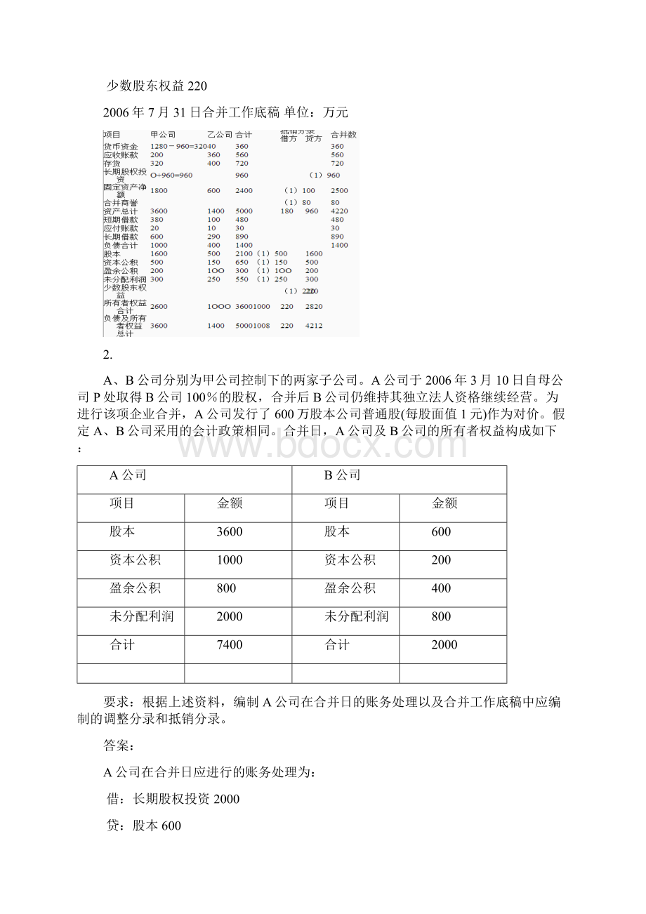 完整word版最新电大《高级财务会计》形考作业任务0105网考试题及答案 2word文档良心出品.docx_第2页