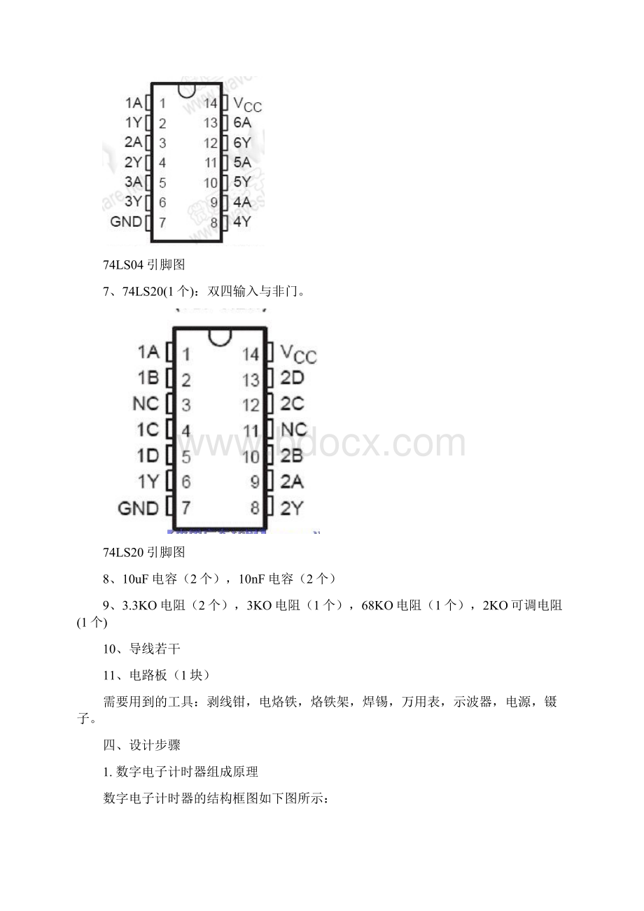 数字时钟课程设计报告 逻辑电路文档格式.docx_第3页