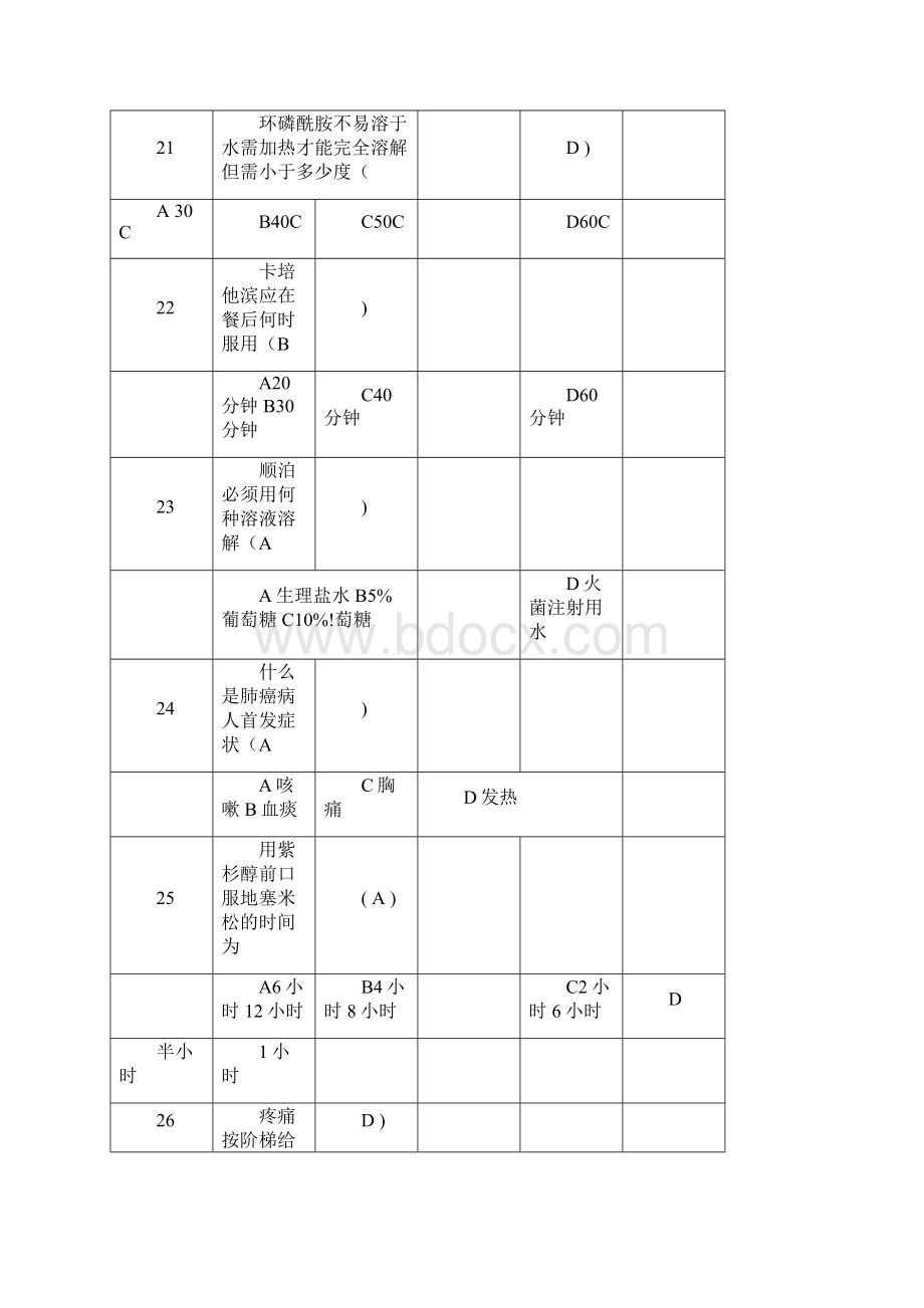 肿瘤科专业知识考试试题及答案最全Word下载.docx_第3页