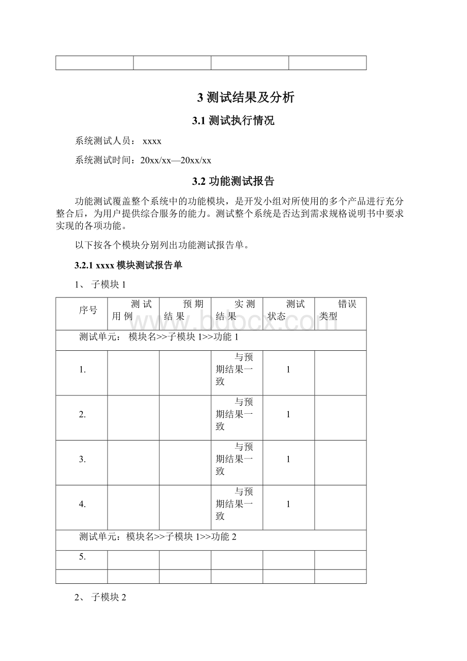 软件系统测试报告材料通用实用模板Word文档格式.docx_第3页