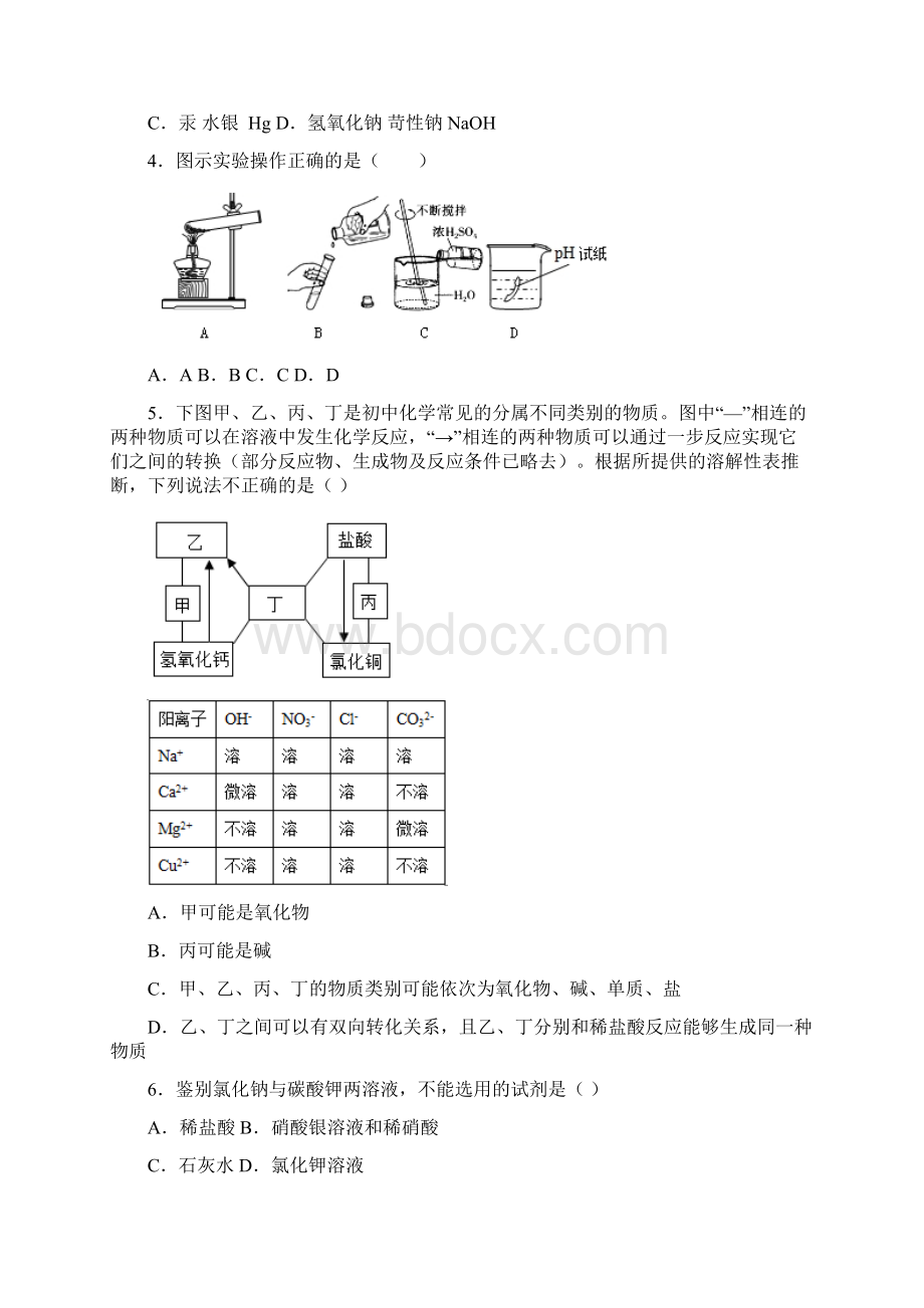 名师整理化学九年级下册第十一章《盐 化肥》单元检测试题含答案Word下载.docx_第2页