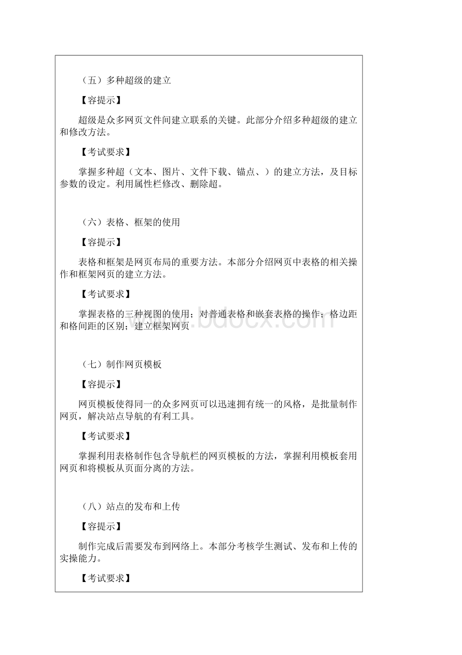 全国高等学校计算机水平考试Ⅱ级网页制作基础考试大纲设计及样题文档格式.docx_第3页