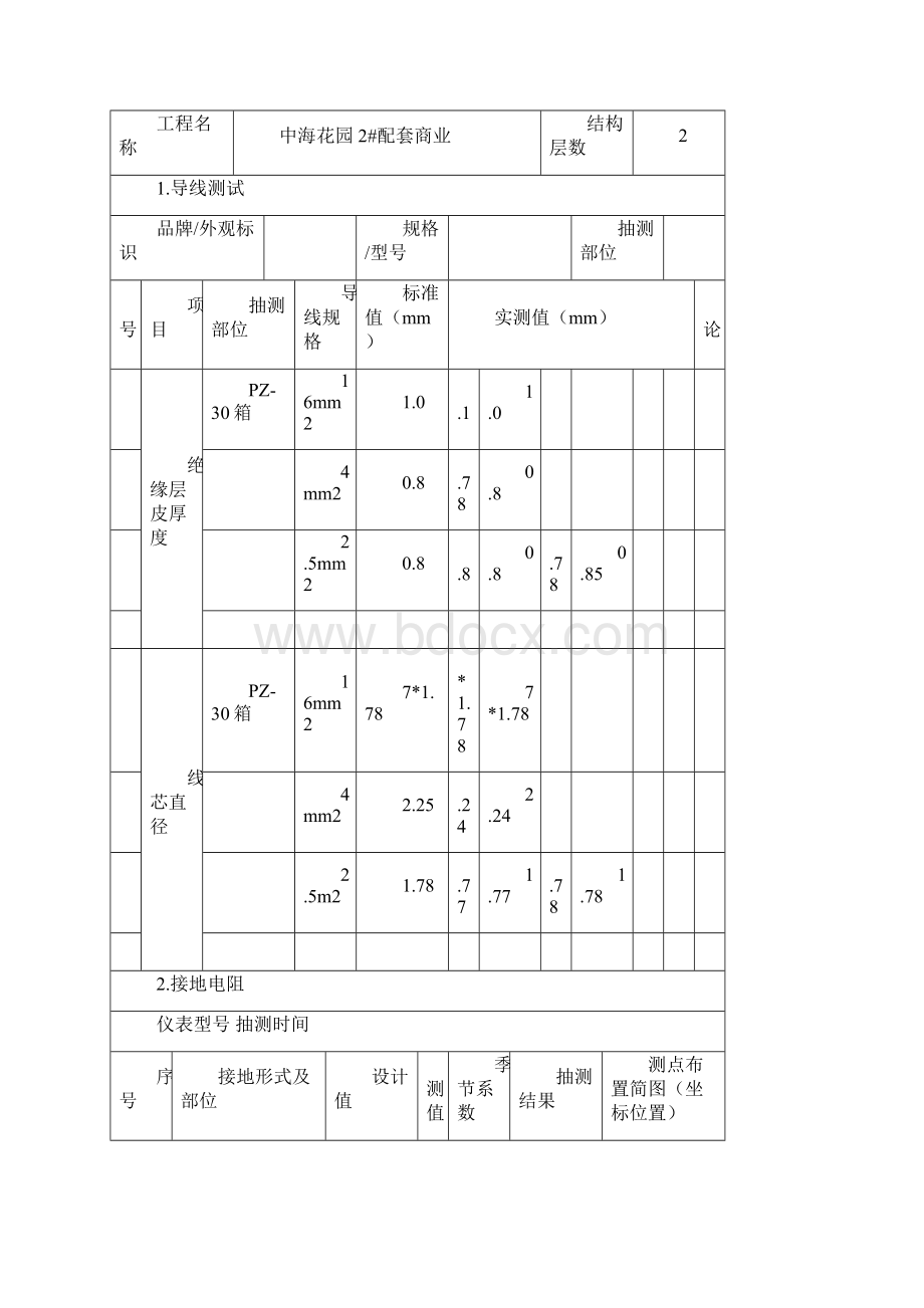 工程质量监督抽测记录电气检测.docx_第3页