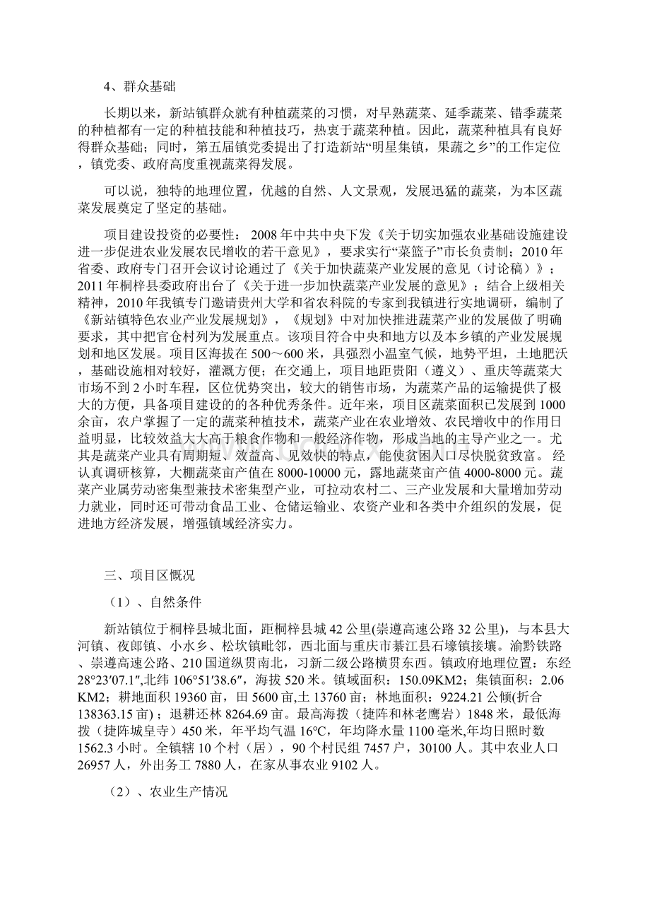 桐梓县新站镇关仓村无公害标准化优质蔬菜生产基地建设可研报告.docx_第3页