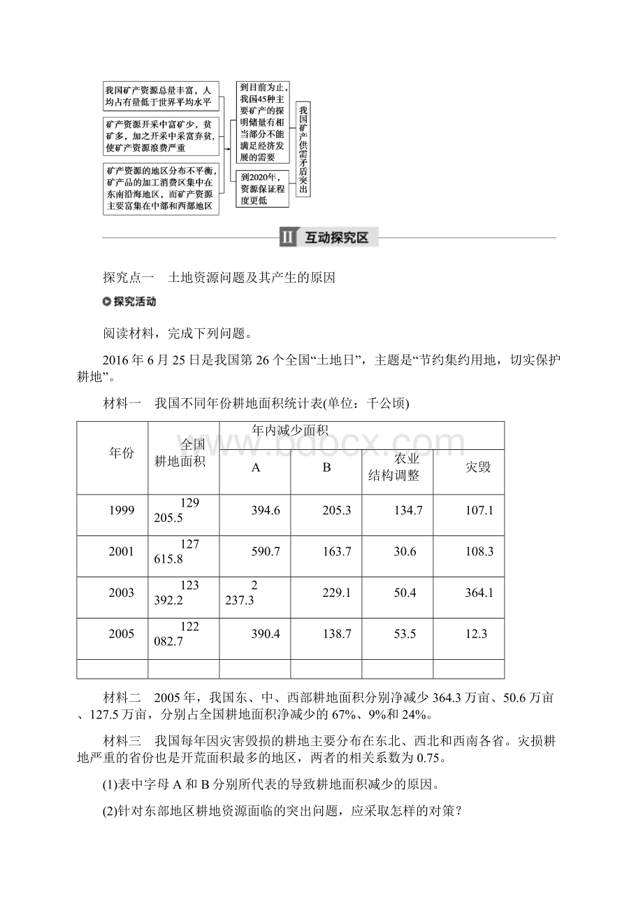 高中地理 第二章 资源问题与资源的利用和保护 第一节 自然资源利用中存在的问题同步备课教学案 中图版选修6Word文档格式.docx_第3页