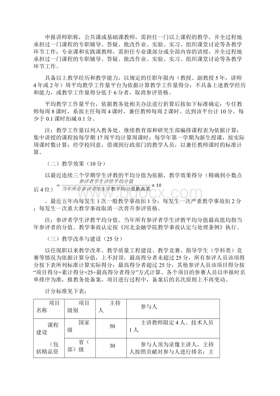 河北金融学院教师系列专业技术职务任职资格评审量化测评标准.docx_第2页