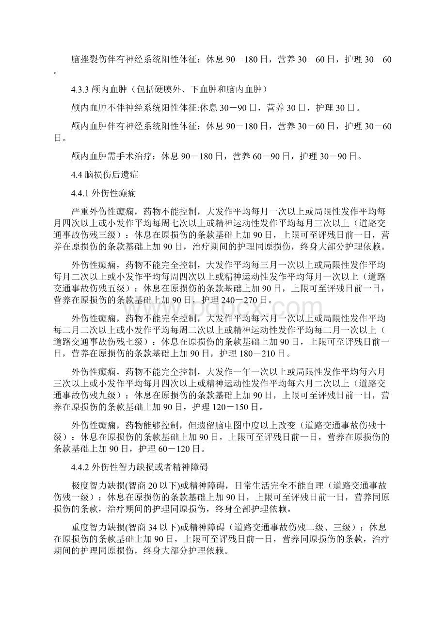 人身损害受伤人员休息期营养期护理期评定标准Word文档下载推荐.docx_第3页