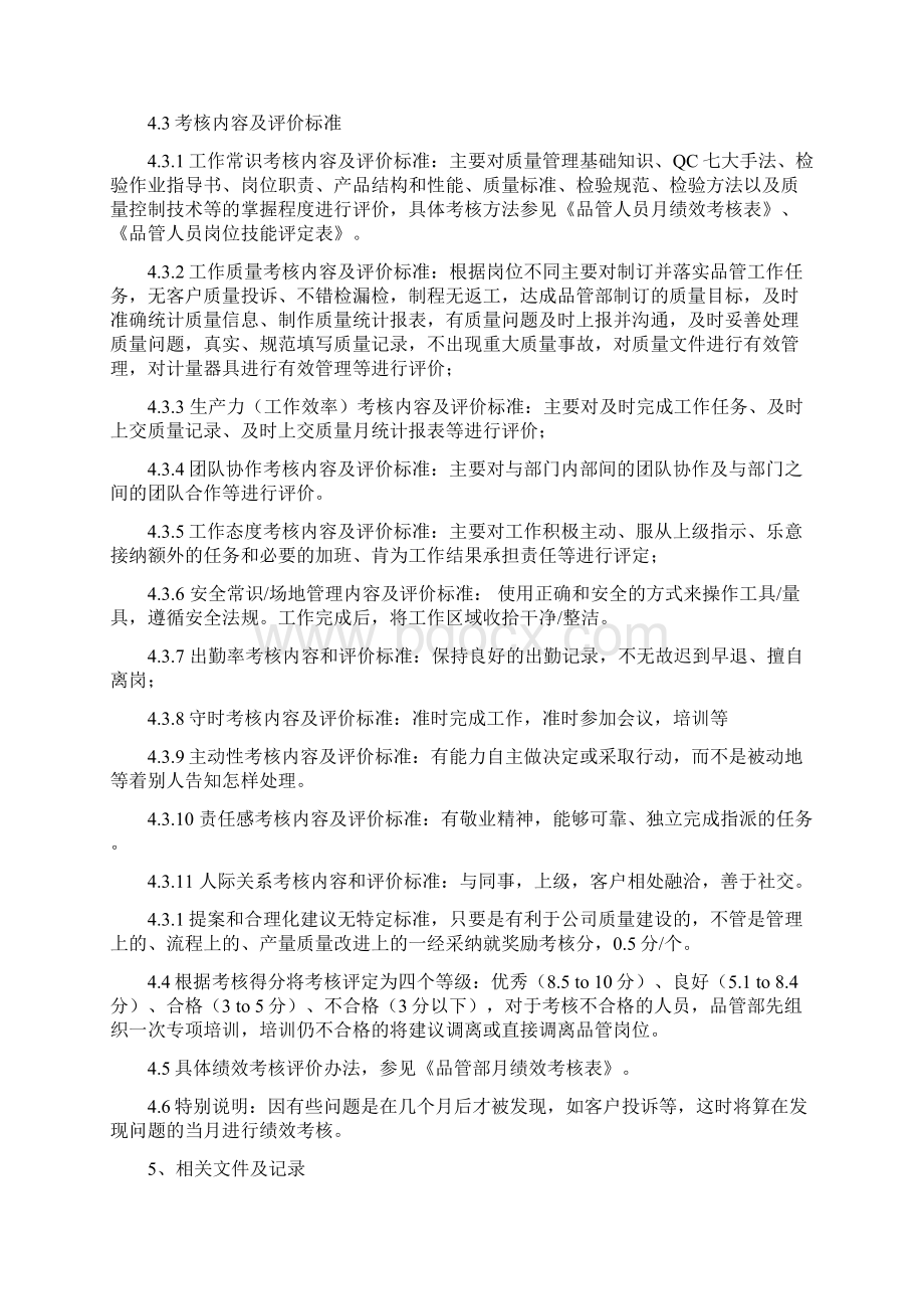 品管部绩效考核管理办法Word下载.docx_第2页