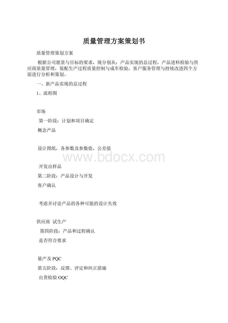 质量管理方案策划书Word格式文档下载.docx_第1页