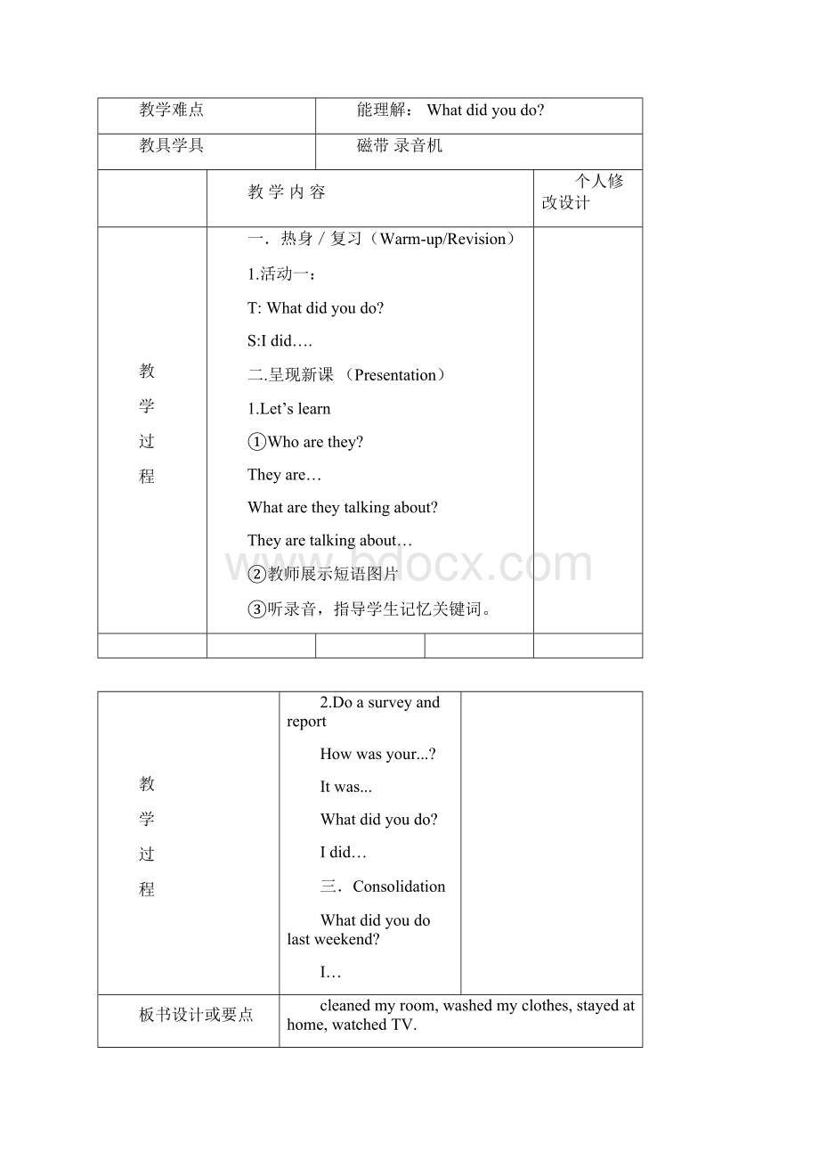 人教版六年级下册Unit 2 教案精品解析.docx_第3页