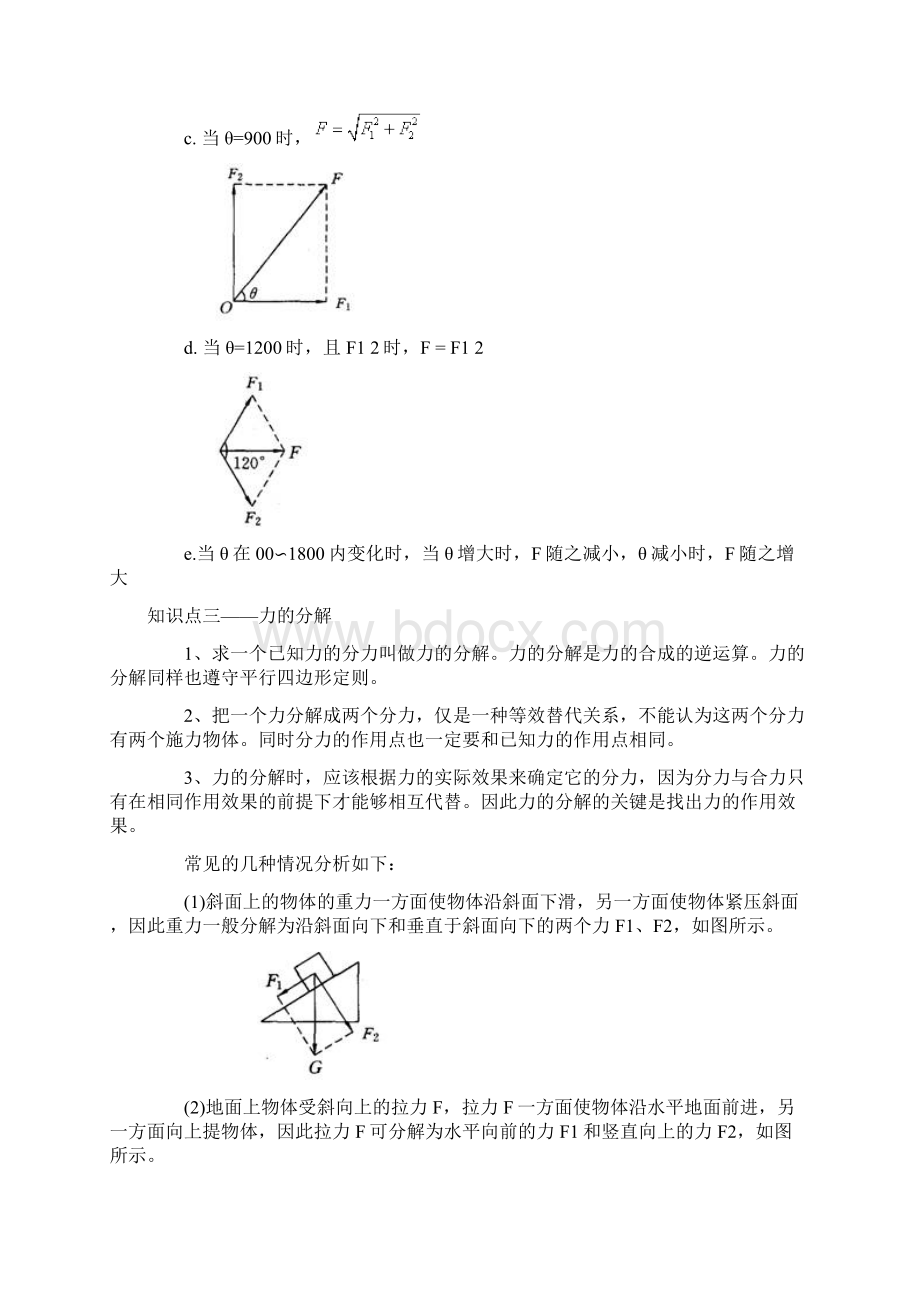 高一物理《力的合成与分解》习题与详解总结.docx_第2页