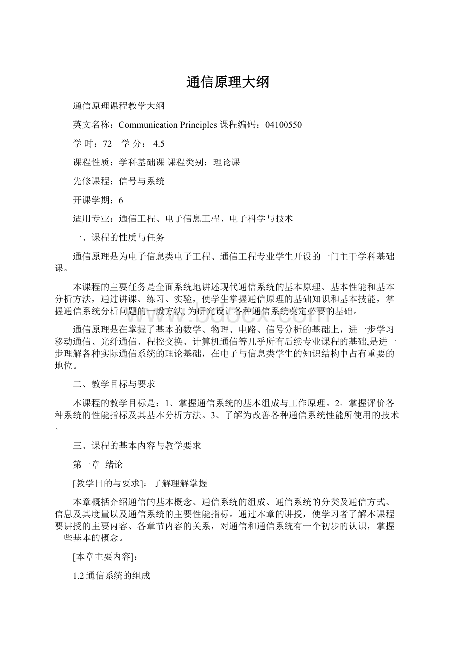 通信原理大纲.docx_第1页