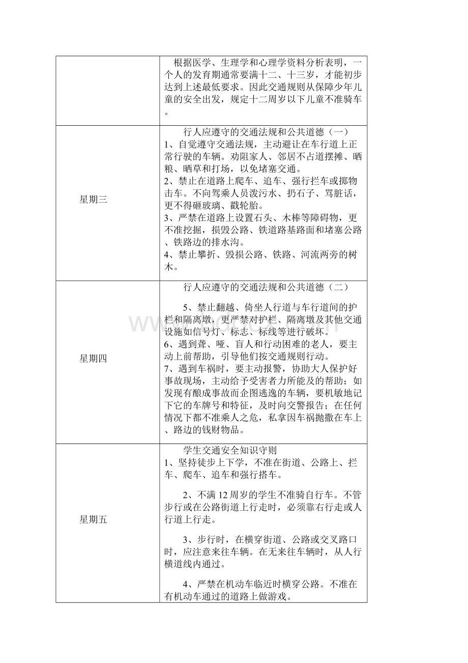 班级安全教育内容上9Word文件下载.docx_第3页