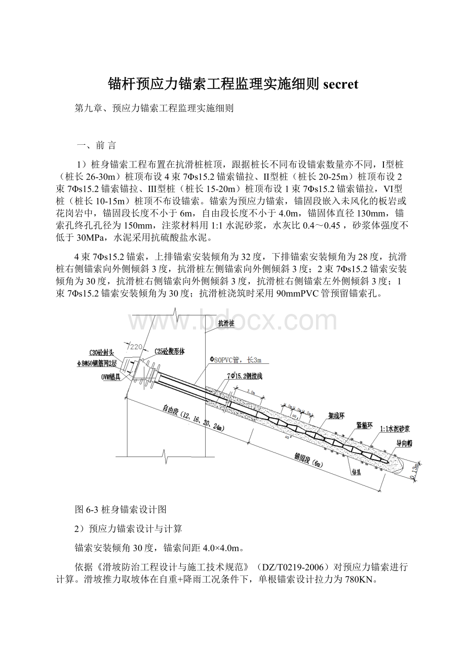 锚杆预应力锚索工程监理实施细则secretWord文档格式.docx