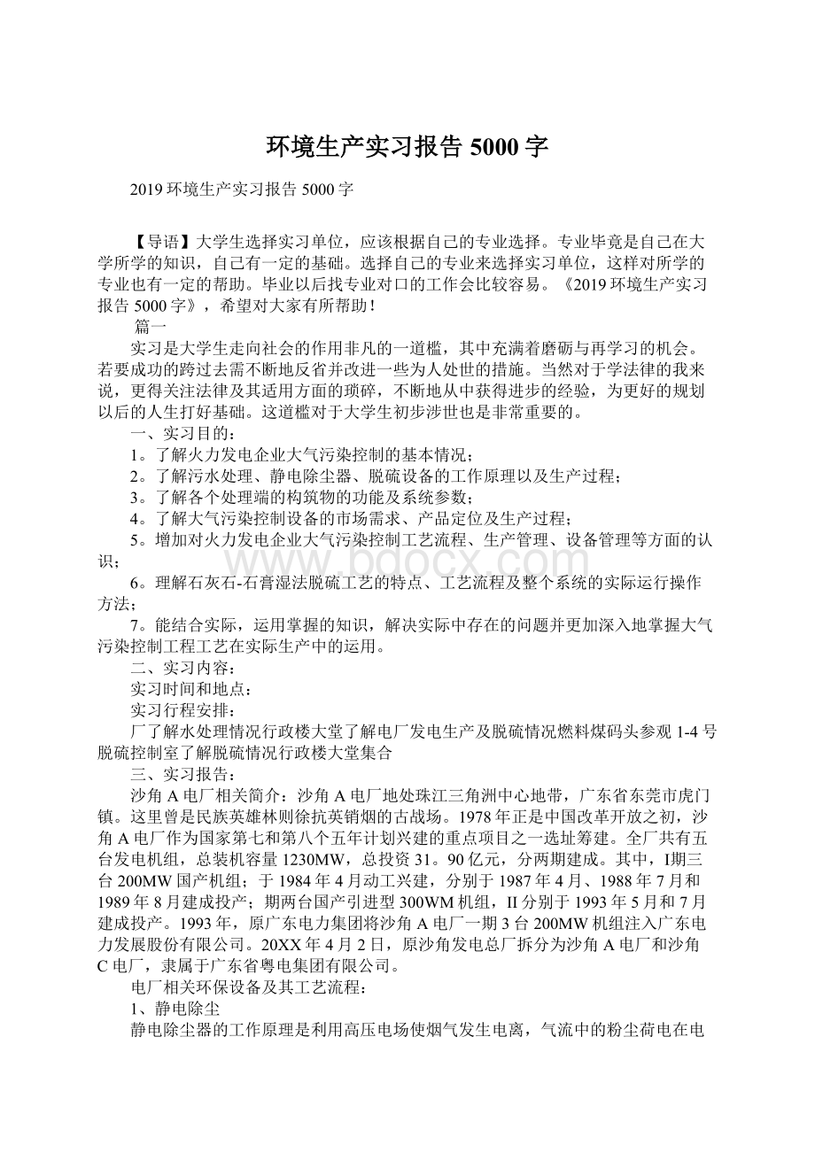 环境生产实习报告5000字文档格式.docx_第1页