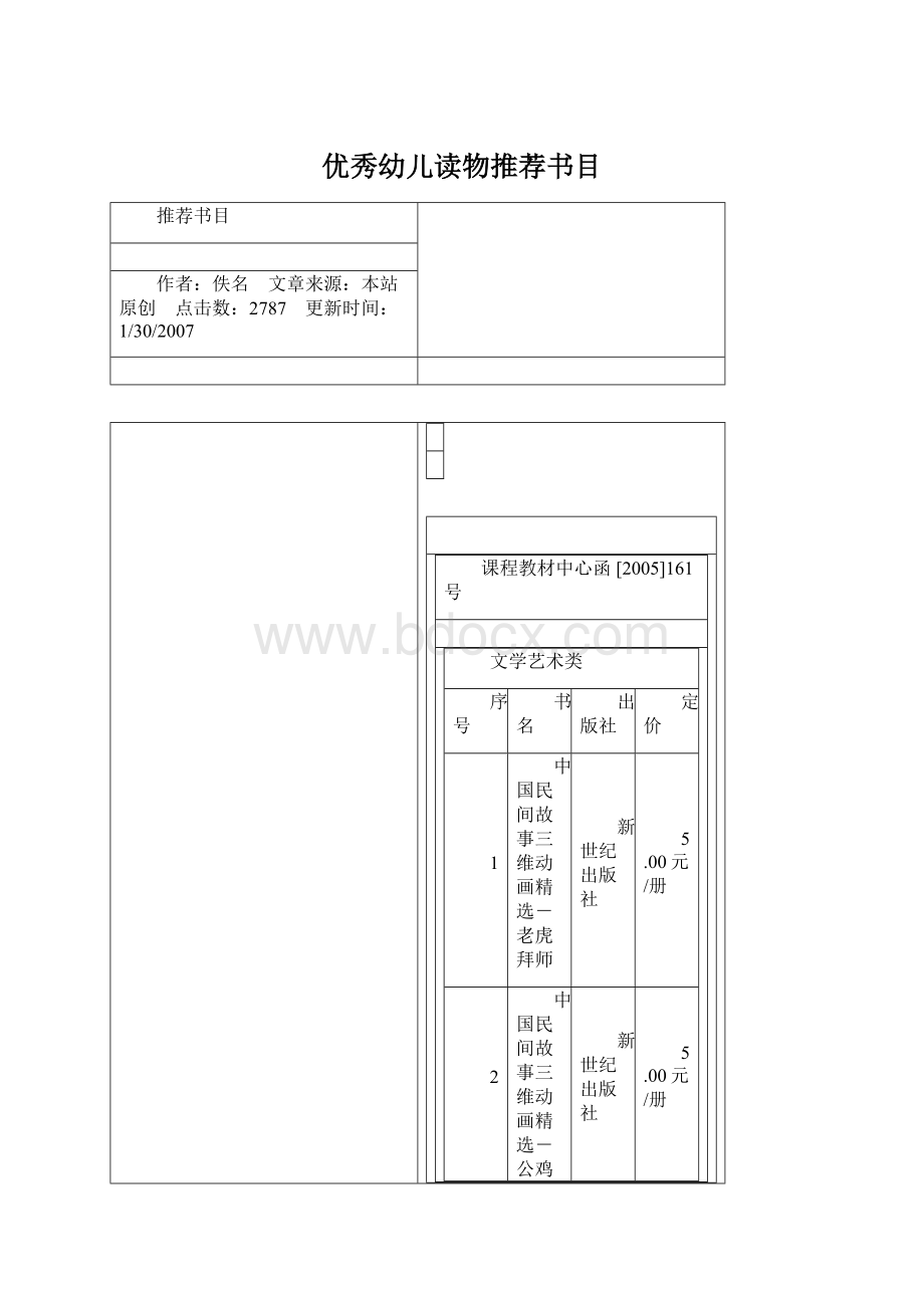 优秀幼儿读物推荐书目Word文档下载推荐.docx