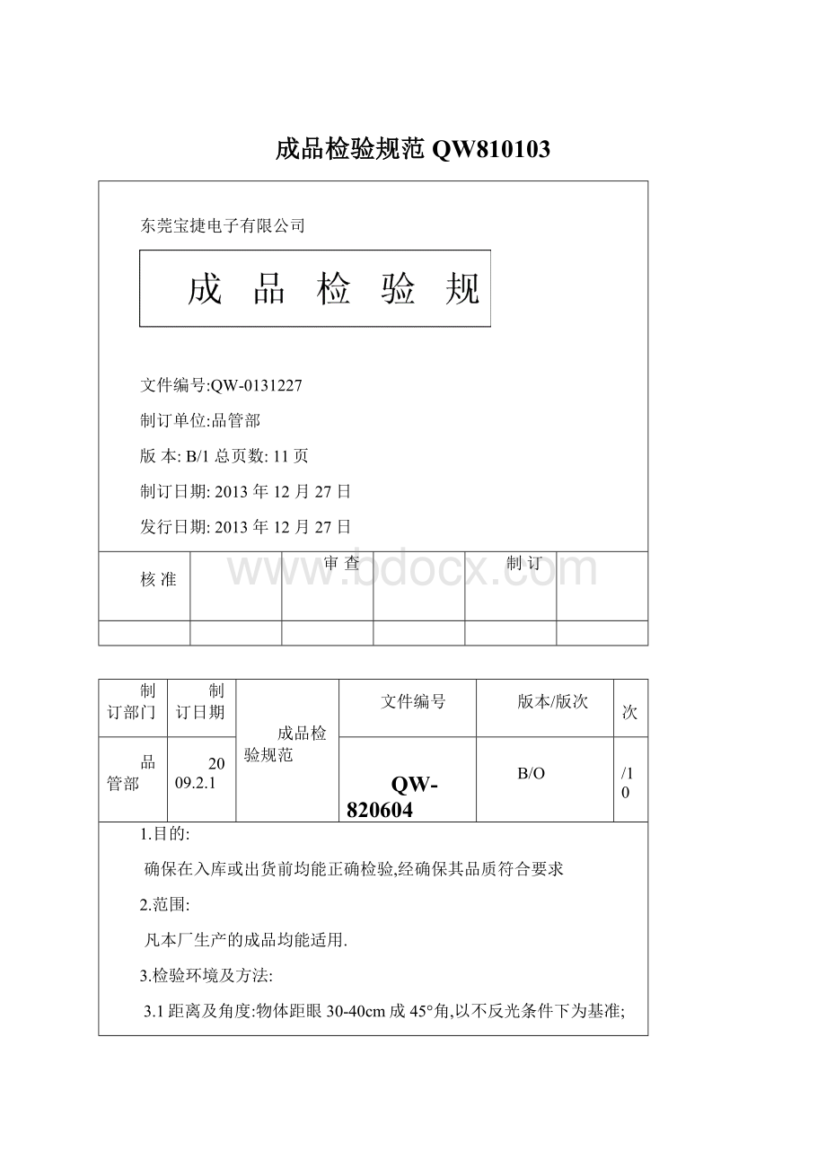 成品检验规范QW810103Word文档格式.docx