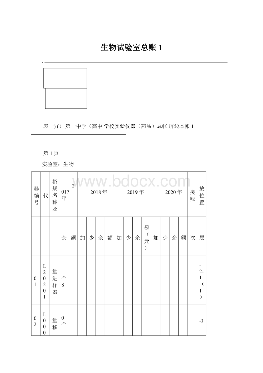 生物试验室总账1Word下载.docx_第1页