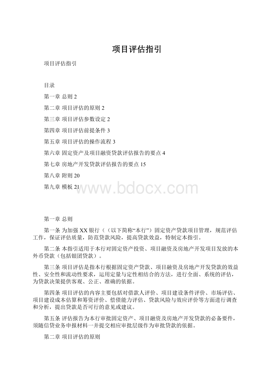 项目评估指引文档格式.docx