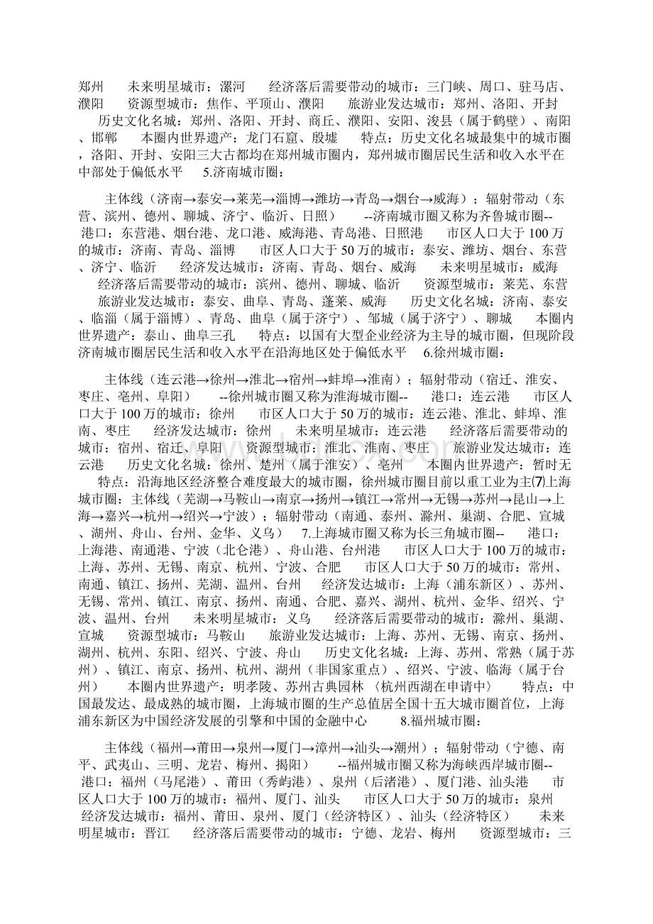 中国十五大城市圈的划分及实力分析.docx_第2页