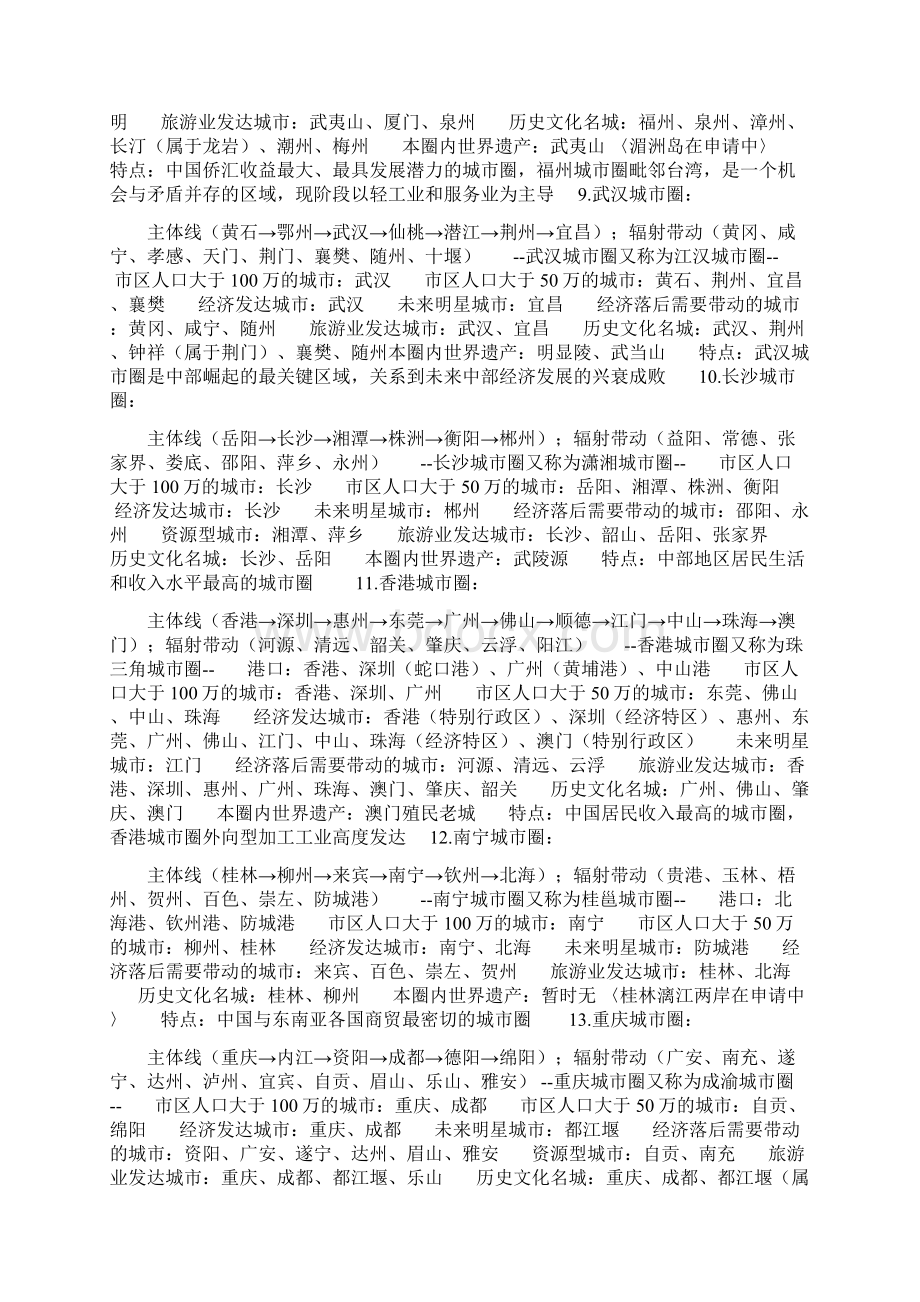 中国十五大城市圈的划分及实力分析.docx_第3页