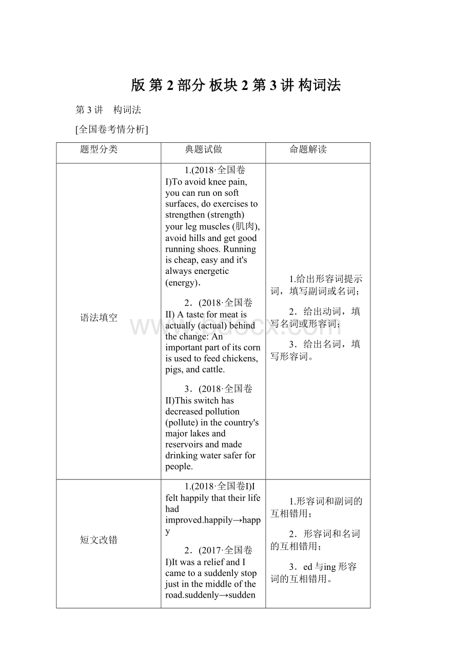 版 第2部分 板块2 第3讲 构词法文档格式.docx_第1页