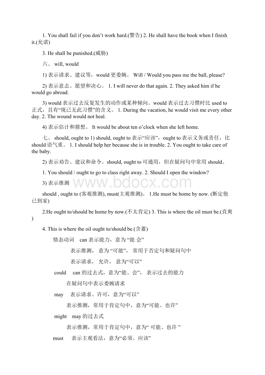 初一情态动词讲解及练习附答案讲课稿.docx_第3页