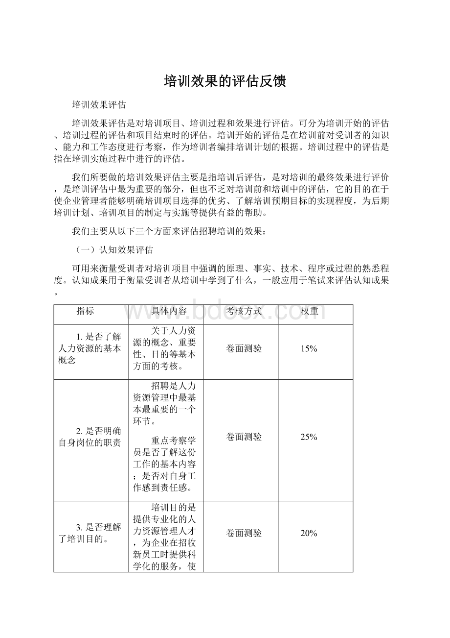 培训效果的评估反馈.docx_第1页