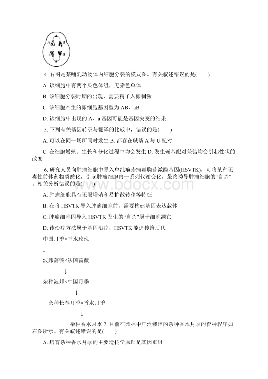 南通二模生物Word格式文档下载.docx_第2页