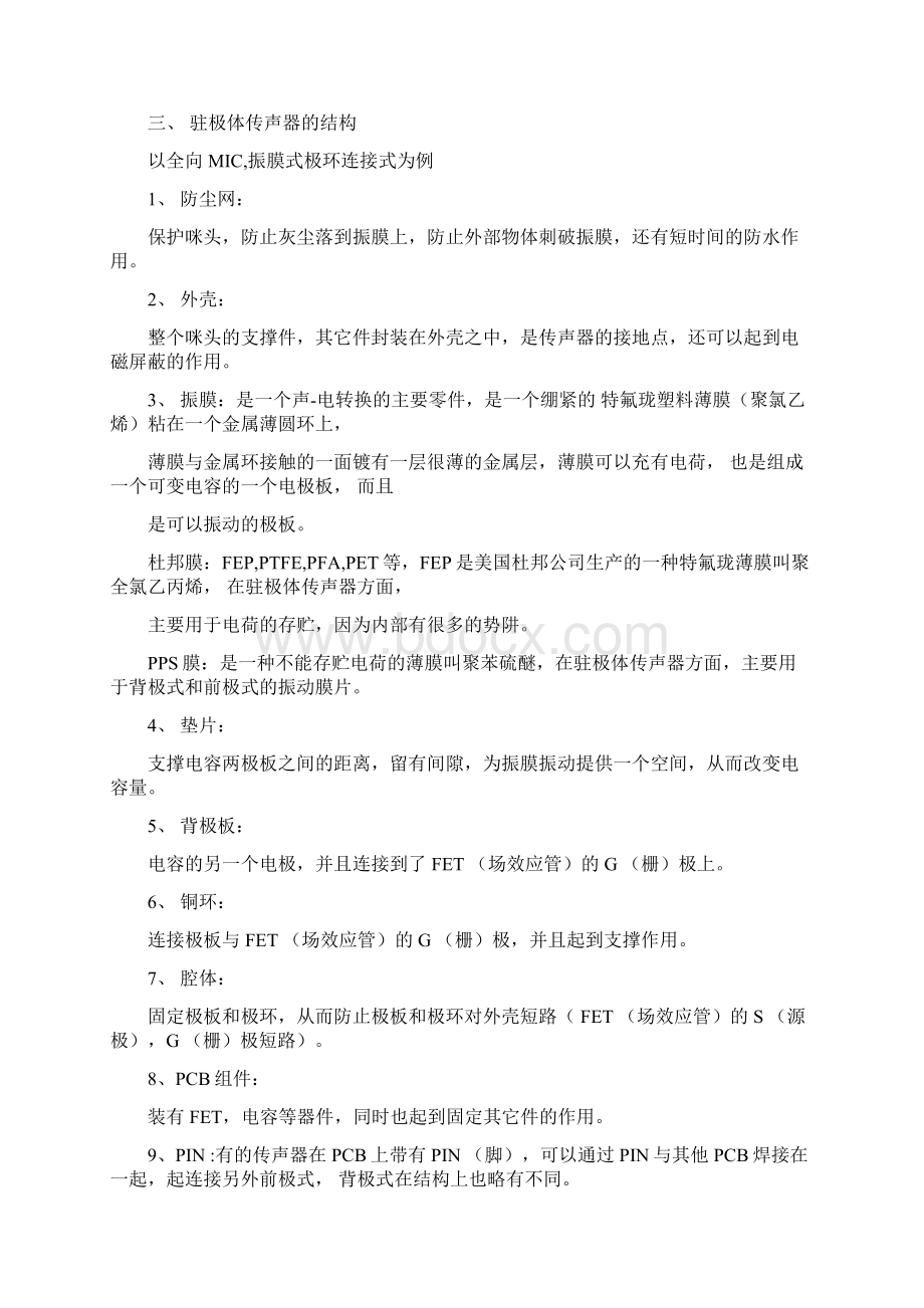 驻极体电容式麦克风咪头基础知识Word文档下载推荐.docx_第2页