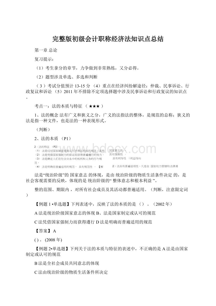 完整版初级会计职称经济法知识点总结.docx_第1页