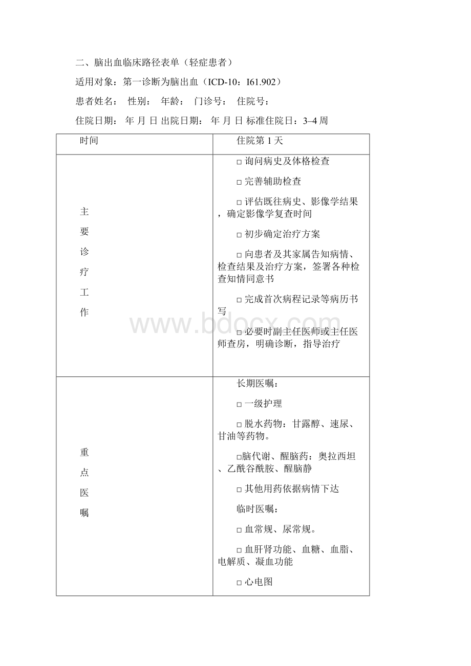 脑出血临床路径docDOCWord文件下载.docx_第3页