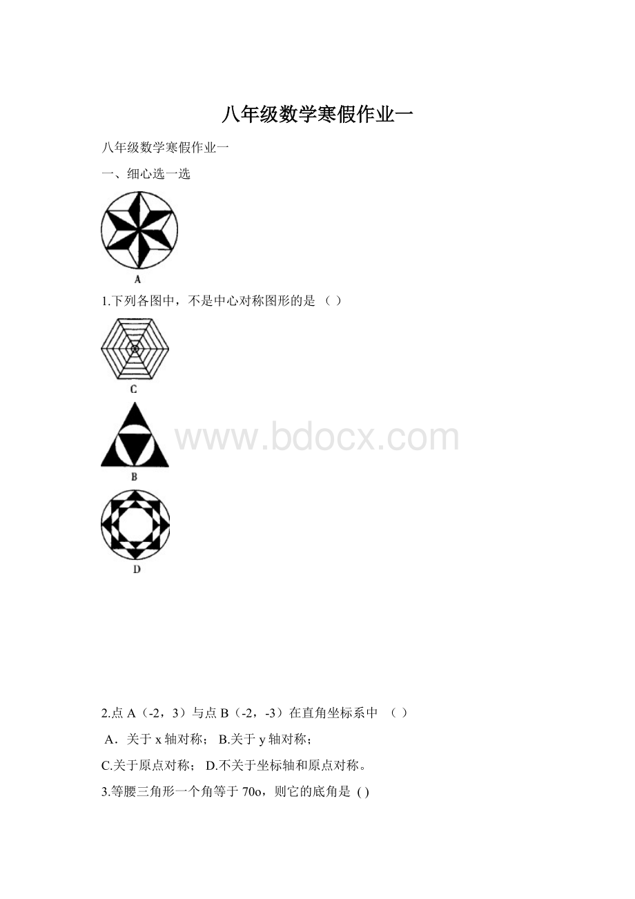 八年级数学寒假作业一文档格式.docx