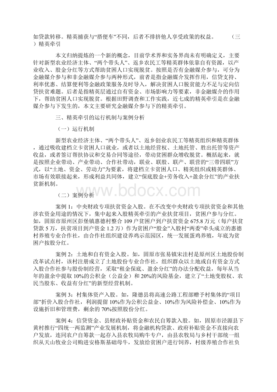 基于精英牵引的金融精准扶贫机理与效率优化研究Word格式.docx_第3页