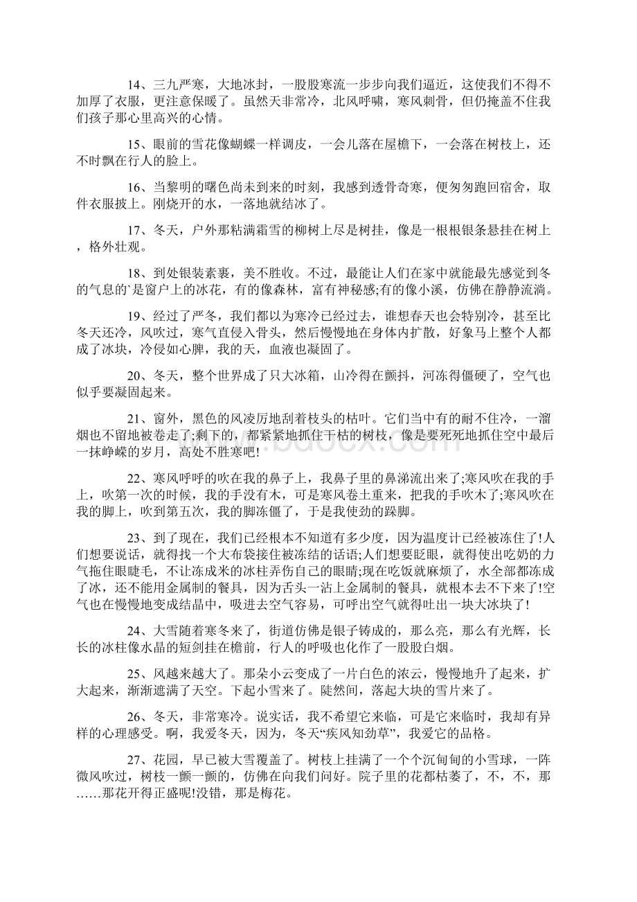 突出冬天寒冷的句子短语八十八句Word下载.docx_第2页